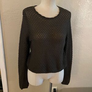 Cotton By Autumn Cashmere Textured Crew Sweater Sz S NWT